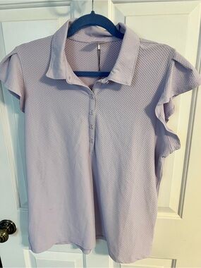 Calia Women's Textured Flutter-Sleeve Polo NWT 💜